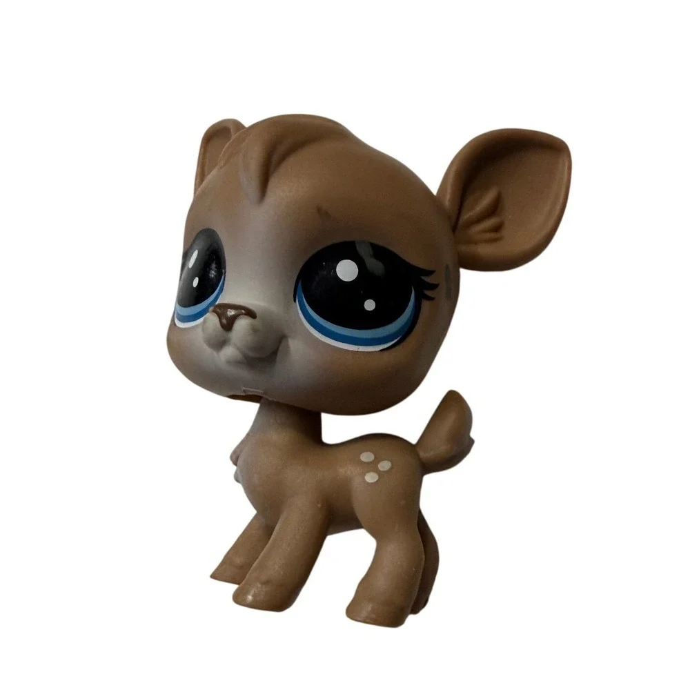 Littlest Pet Shop LPS Deer Fawn #634 Brown Blue Eyes White Spots Hasbro Figure